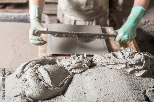 Mixture of clay and lavic sand ready to be modelled to make red bricks