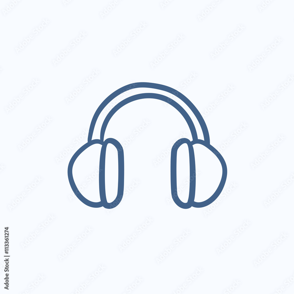 Headphone sketch icon. Headphone sketch icon.