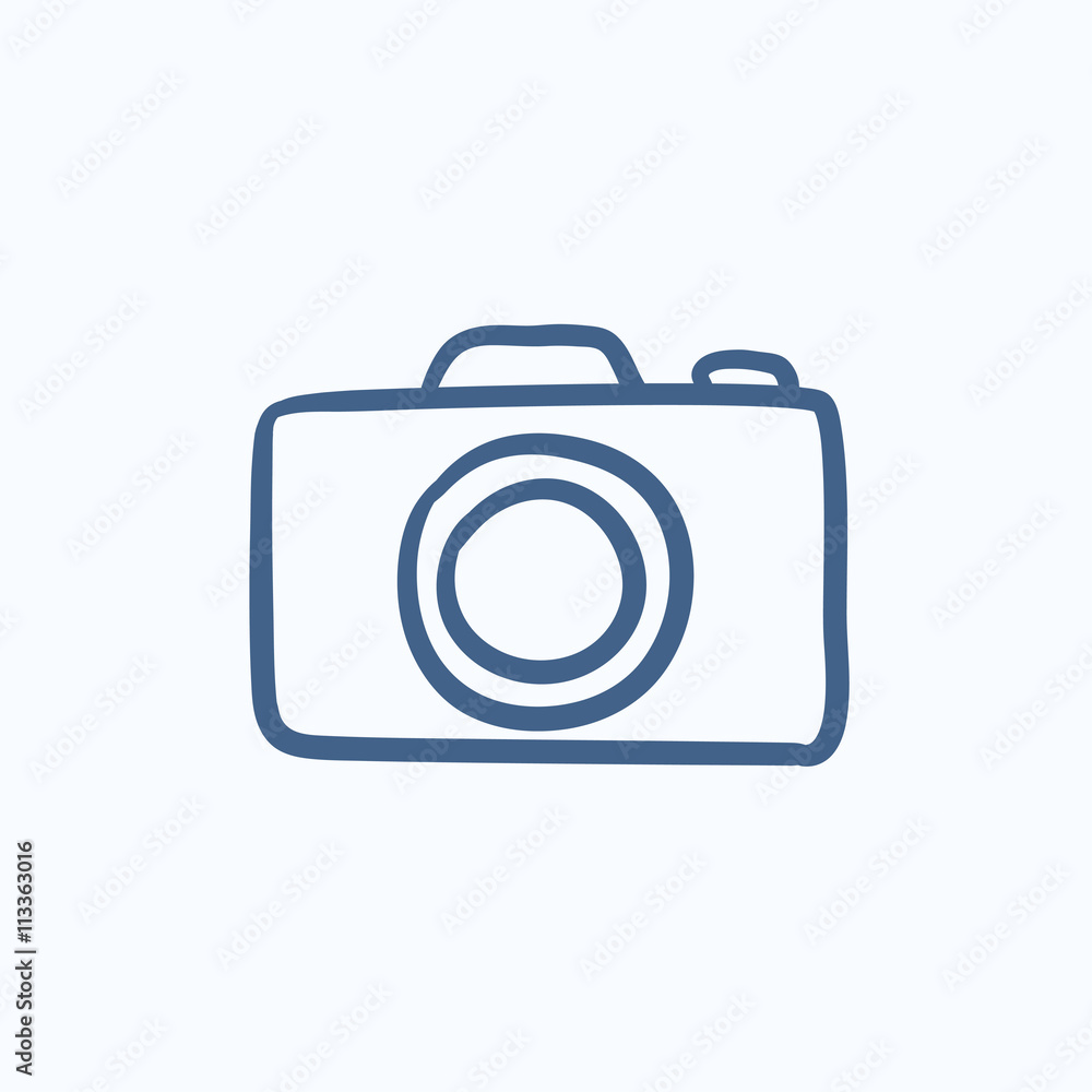 Camera sketch icon. Camera sketch icon.