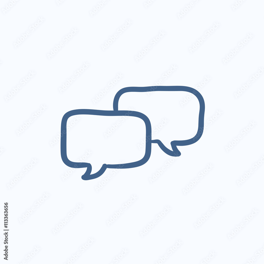 Speech squares sketch icon. Speech squares sketch icon.