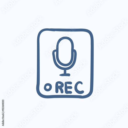 Record button sketch icon.