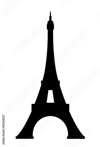 Eiffel tower black on a white background illustratin vector eps 10