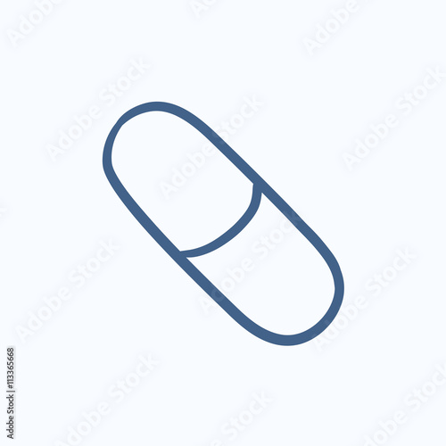 Capsule pill sketch icon.