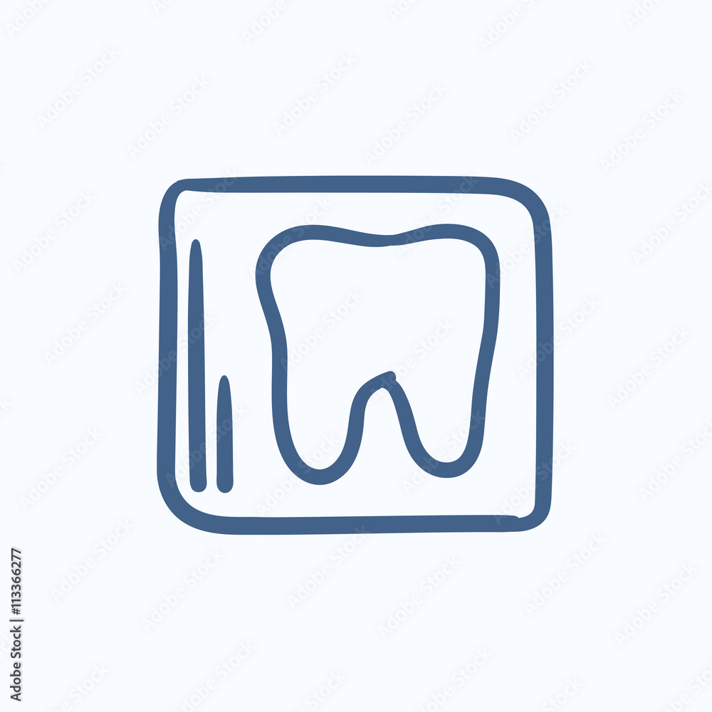 X-ray of tooth sketch icon. X-ray of tooth sketch icon.