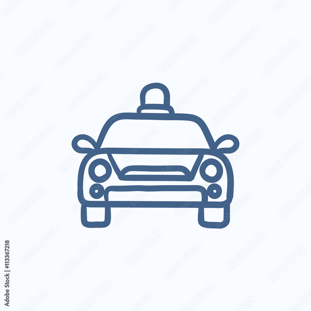 Police car sketch icon. Police car sketch icon.