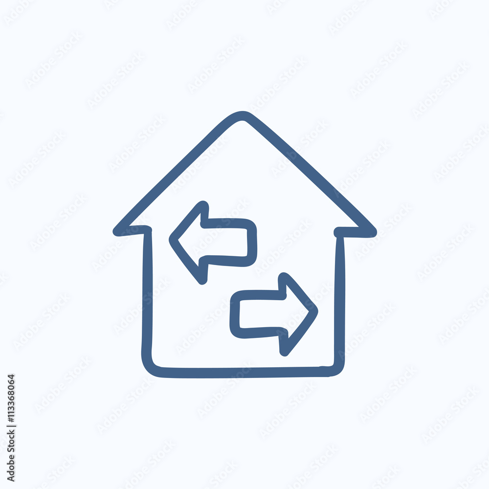 Property resale sketch icon. Property resale sketch icon.