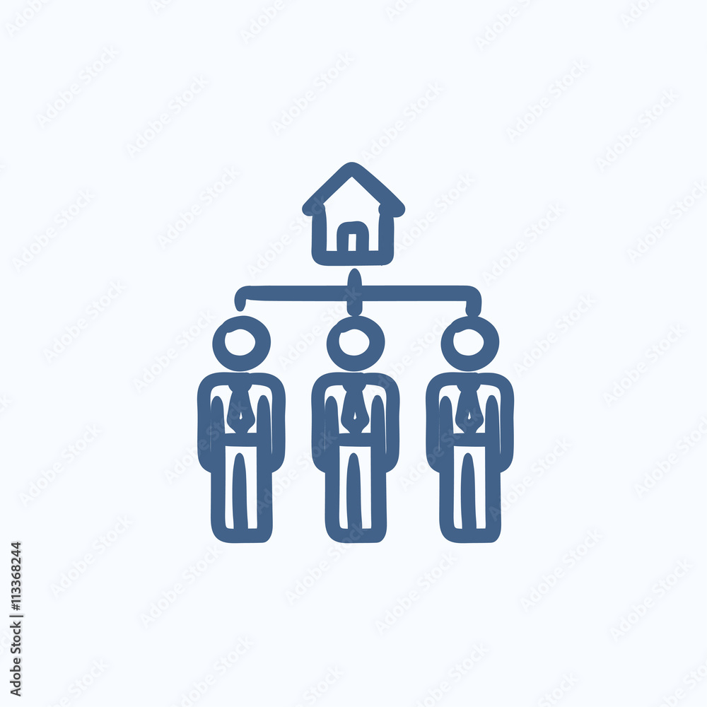Three real estate agents sketch icon. Three real estate agents sketch icon.