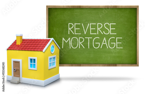Reverse mortgage on blackboard