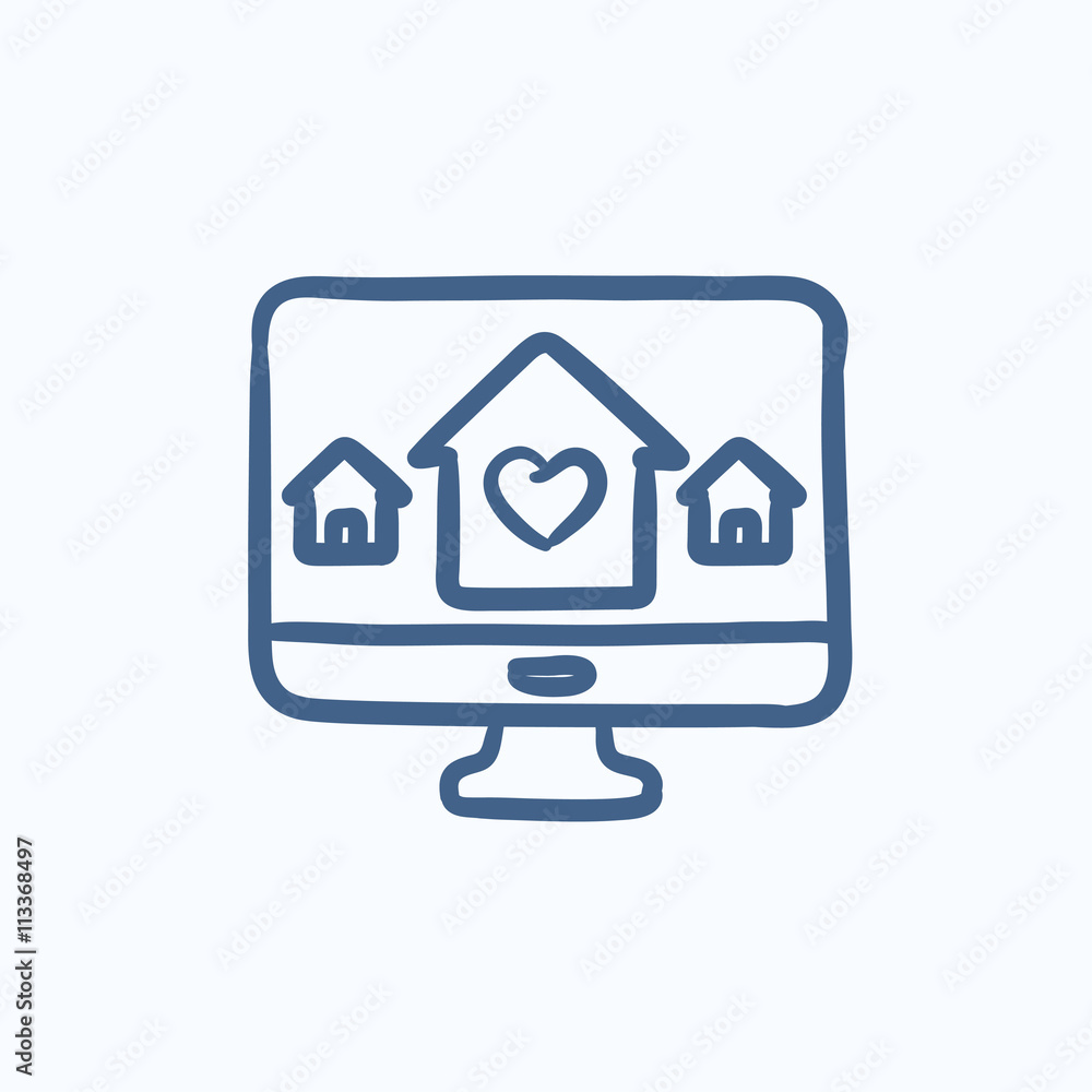 Smart house technology sketch icon. Smart house technology sketch icon.