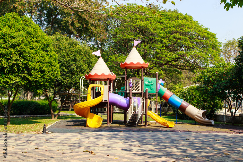 Colorful children playground in the park