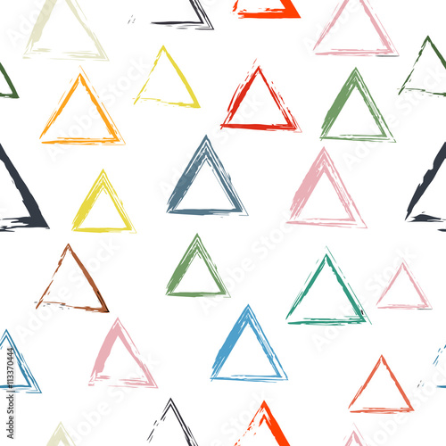 Seamless pattern of colorful triangles