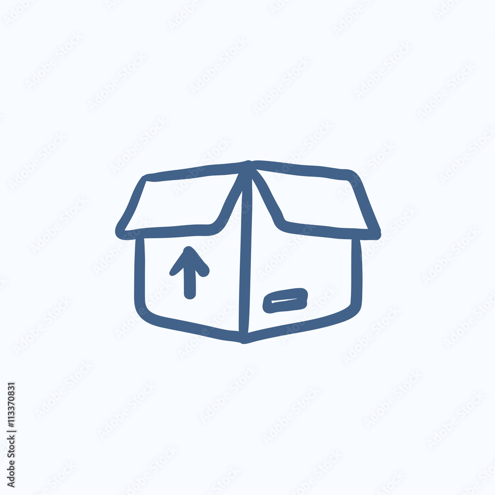 Carton package box sketch icon. Carton package box sketch icon.