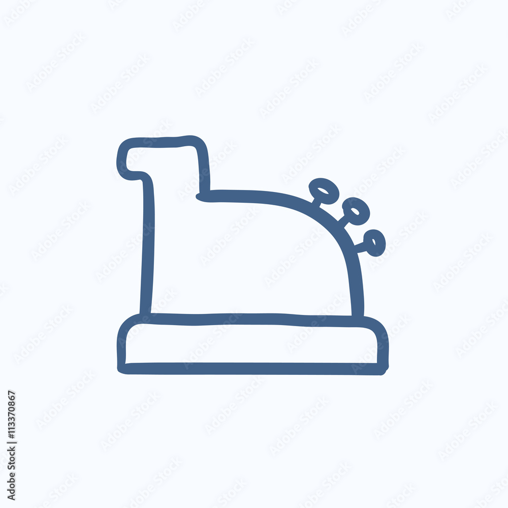 Cash register machine sketch icon. Cash register machine sketch icon.
