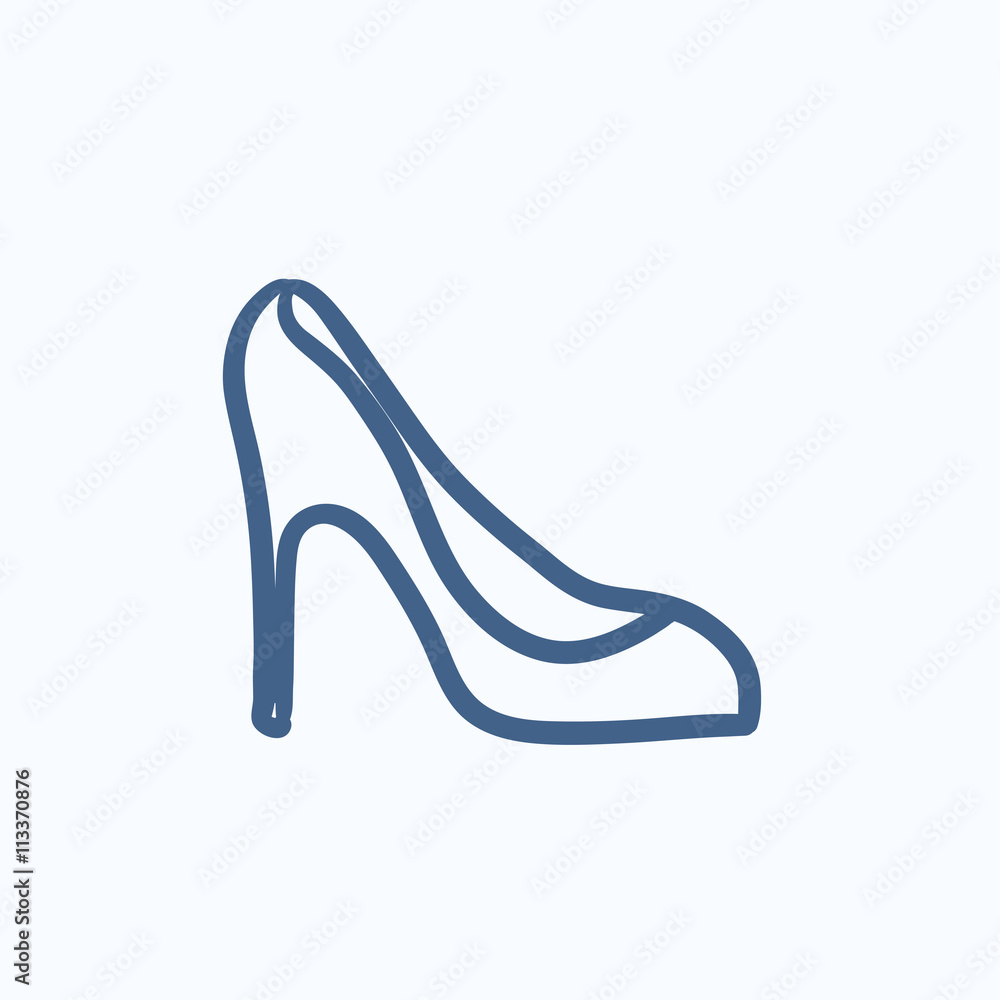 Heel shoe sketch icon. Heel shoe sketch icon.