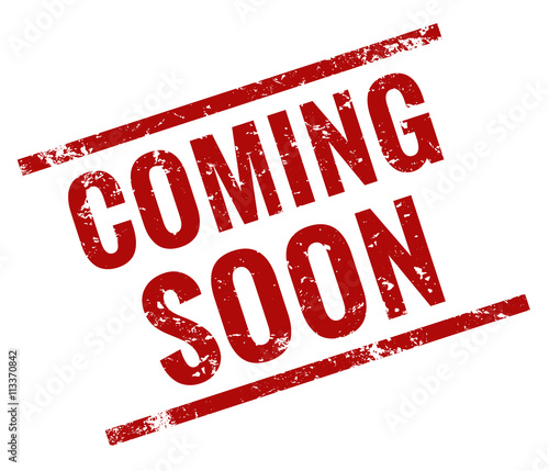 Coming soon stamp red grunge