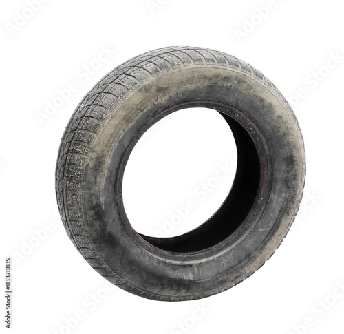 old tire isolated on white background