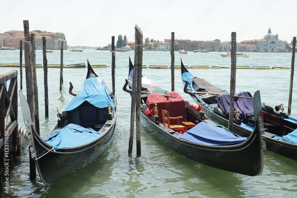gondolas in Venice, Italy    