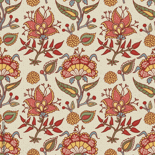 Indian National paisley ornament for cotton, linen fabrics.