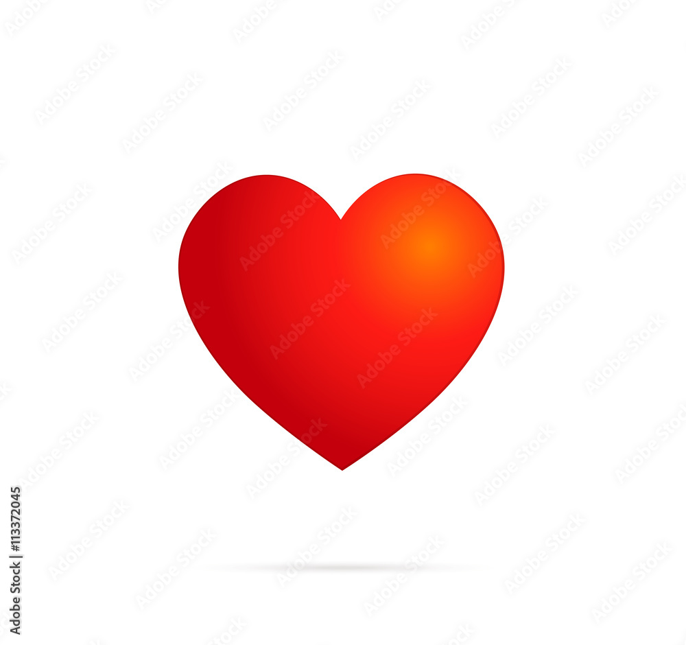 Red Vector Love Heart. Vector illustration EPS 10.