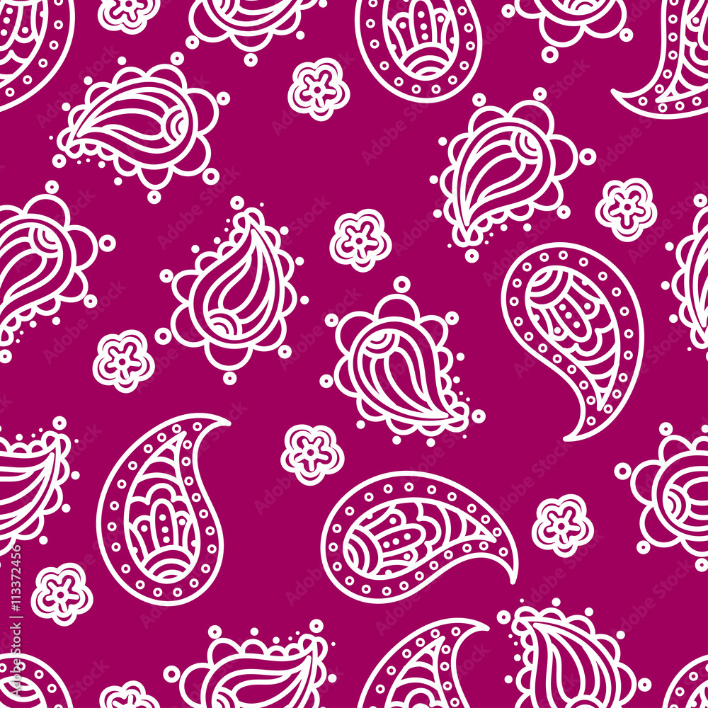 Indian National paisley ornament for cotton, linen fabrics. Indian National paisley ornament for cotton, linen fabrics.