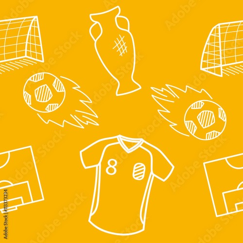 Football theme. Vector seamless pattern