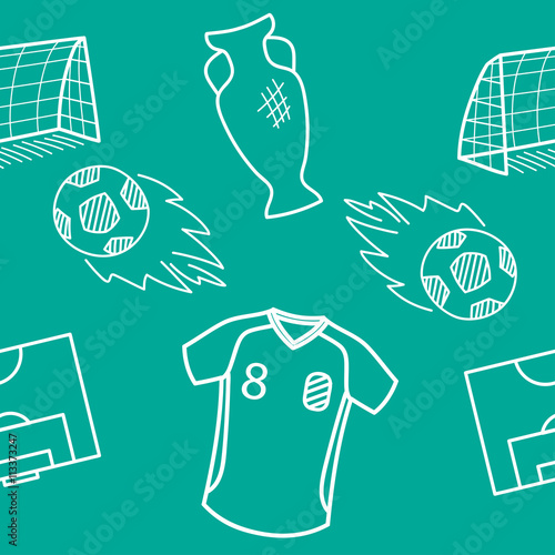 Football theme. Vector seamless pattern