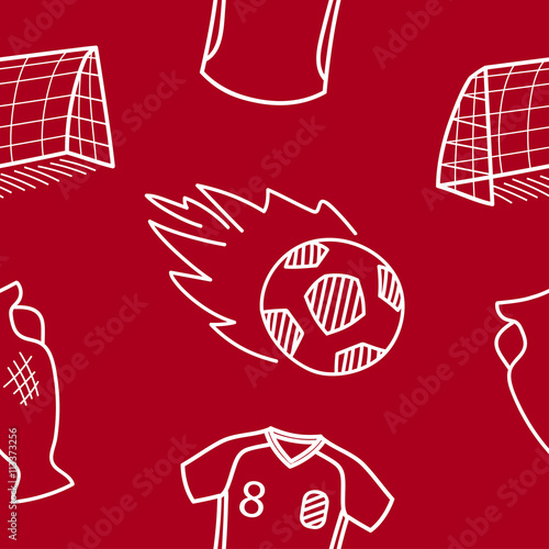 Football theme. Vector seamless pattern