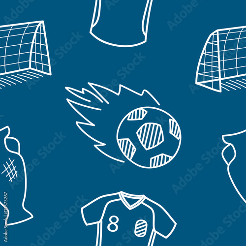 Football theme. Vector seamless pattern