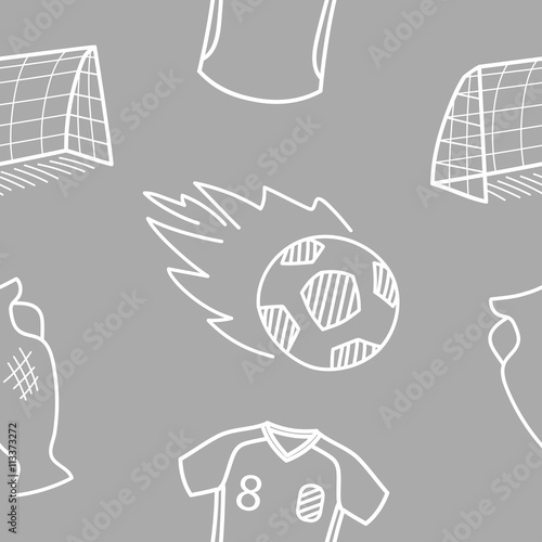 Football theme. Vector seamless pattern