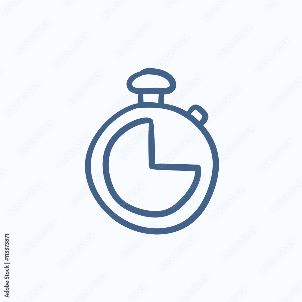 Stopwatch sketch icon. Stopwatch sketch icon.