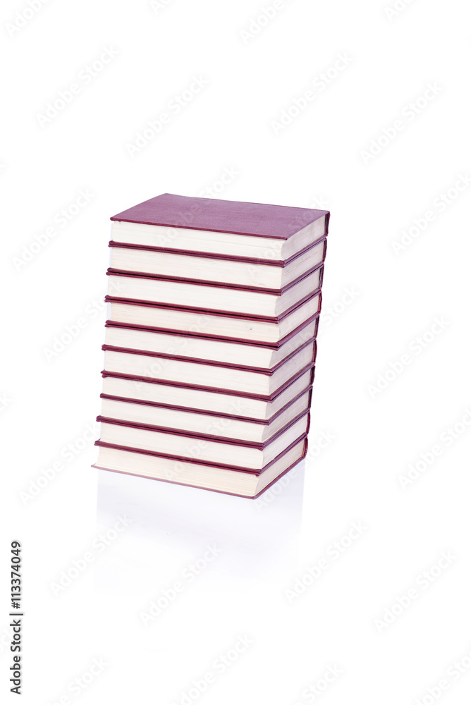 Fototapeta premium Stack of books isolated the white background