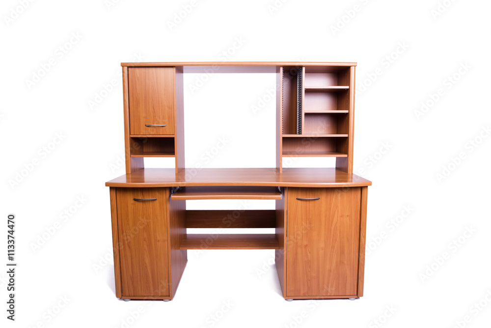 Computer home desk isolated on the white background Computer home desk isolated on the white background