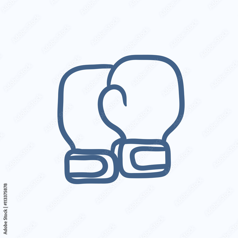 Boxing gloves sketch icon.