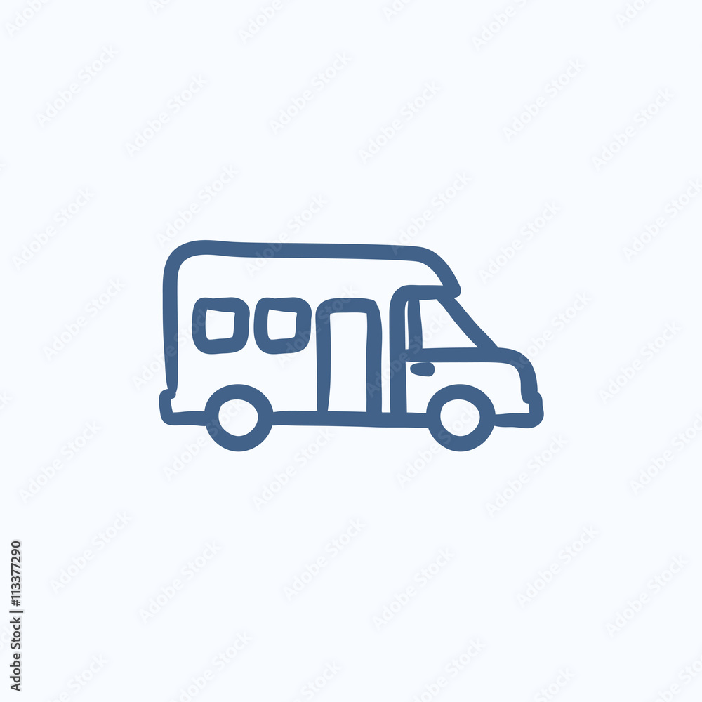 Motorhome sketch icon.