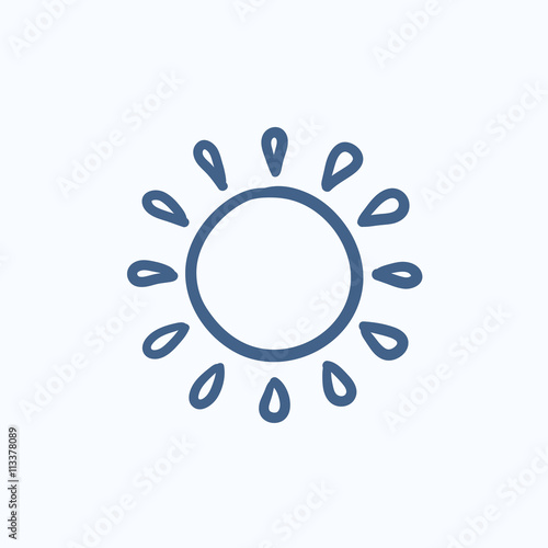 Sun sketch icon.