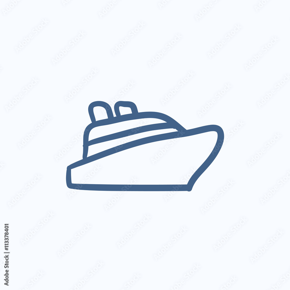 Cruise ship sketch icon. Cruise ship sketch icon.