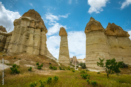 Rock formations in Love Valley of Cappadocia