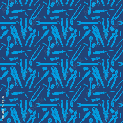 Different tools pattern blue