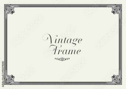 Vintage Ornament Border. Decorative Floral Frame Vector.