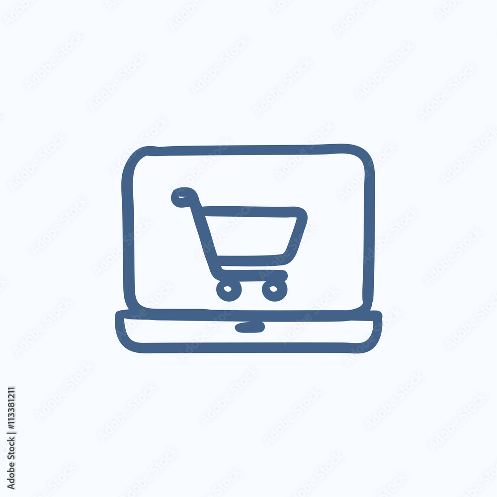 Online shopping sketch icon. Online shopping sketch icon.
