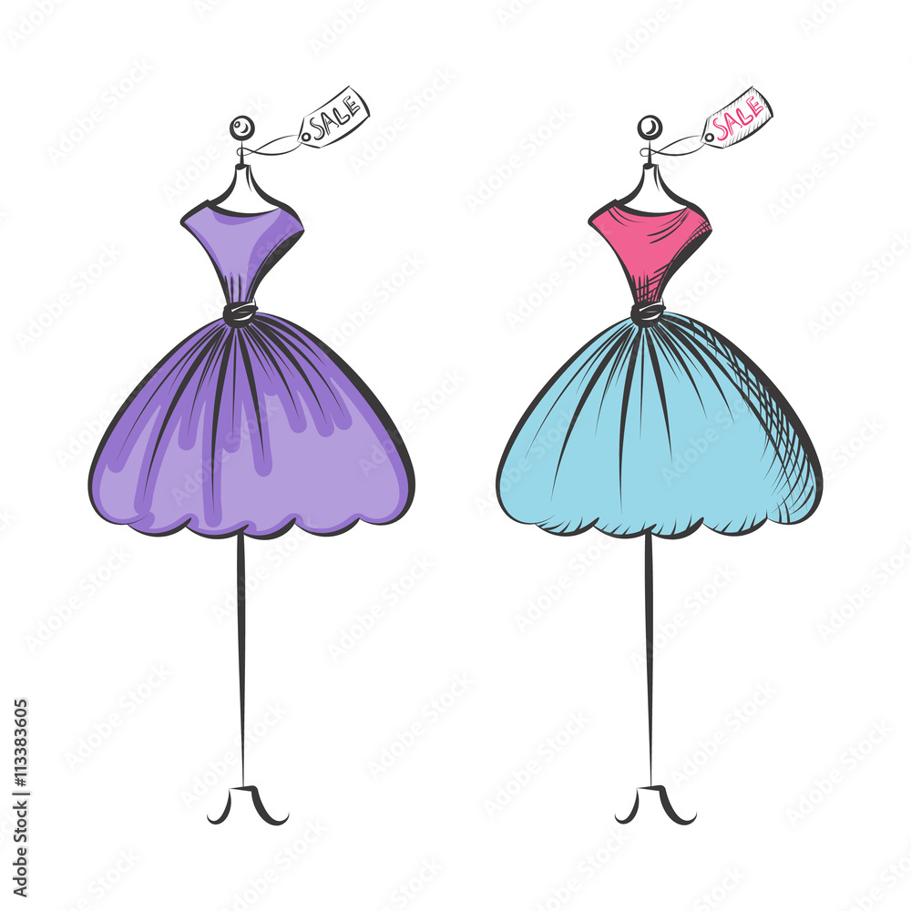Obraz premium dummy dress hand drawing illustration vector