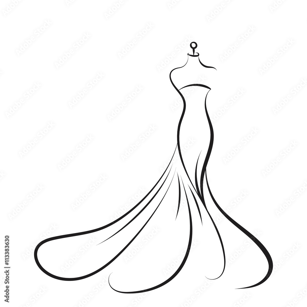 Свадебное платье контур
