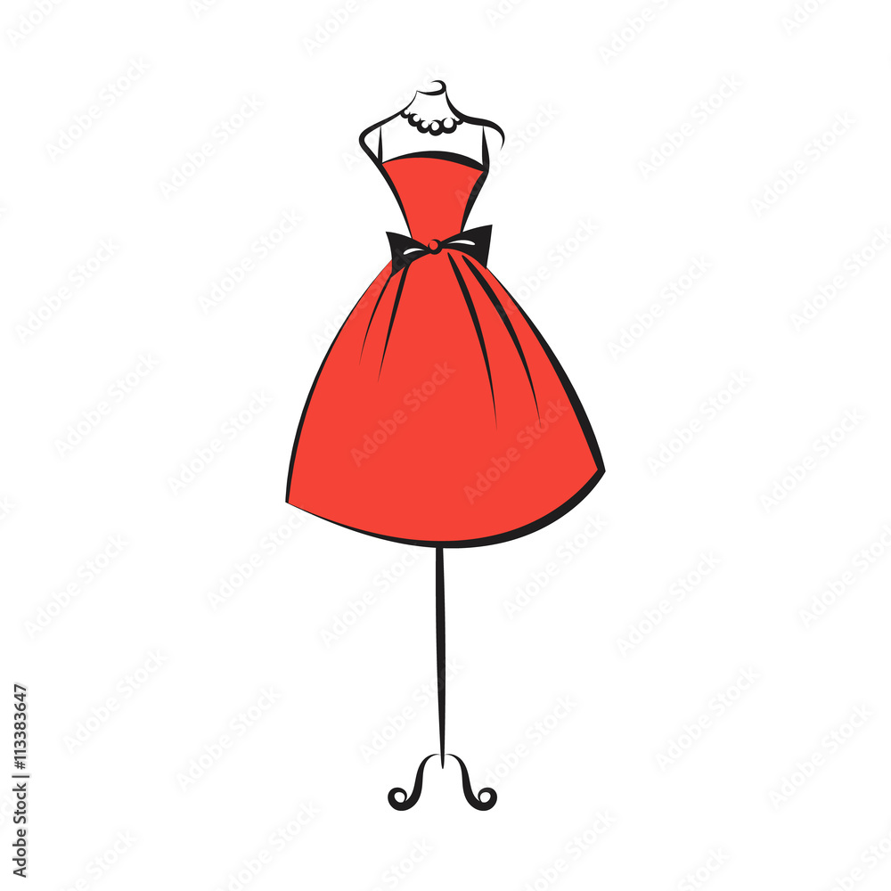 dummy dress hand drawing illustration vector