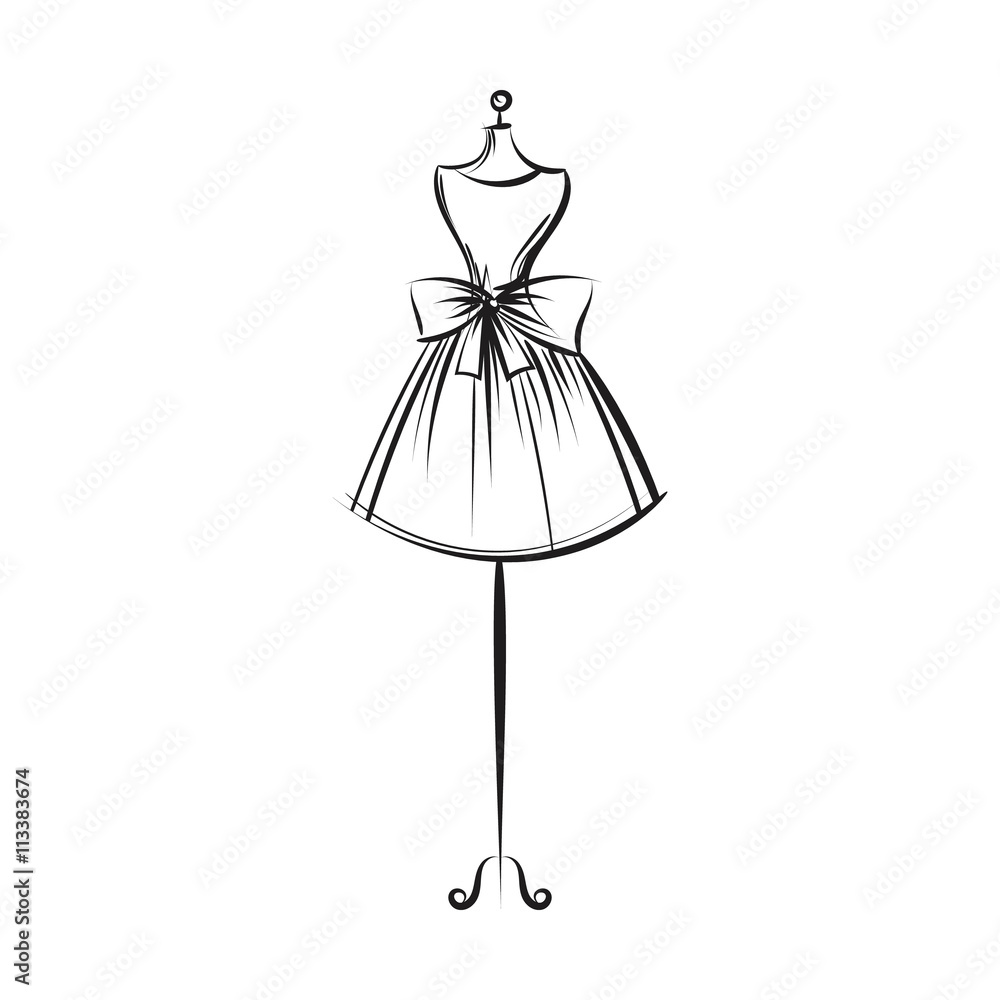 dummy dress hand drawing illustration vector Stock Vector | Adobe Stock