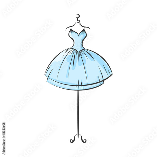 dummy dress hand drawing illustration vector