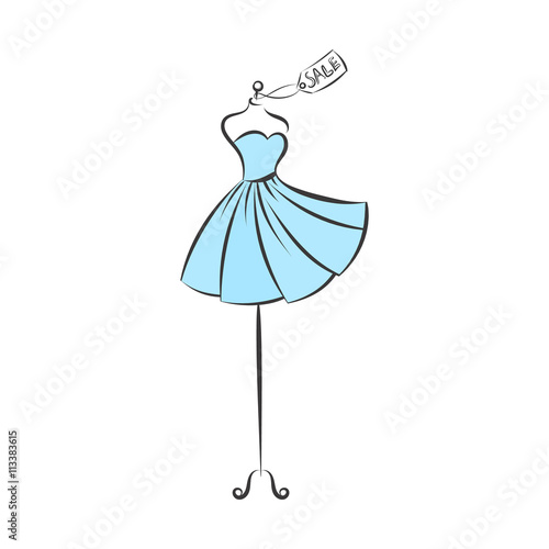 dummy dress hand drawing illustration vector