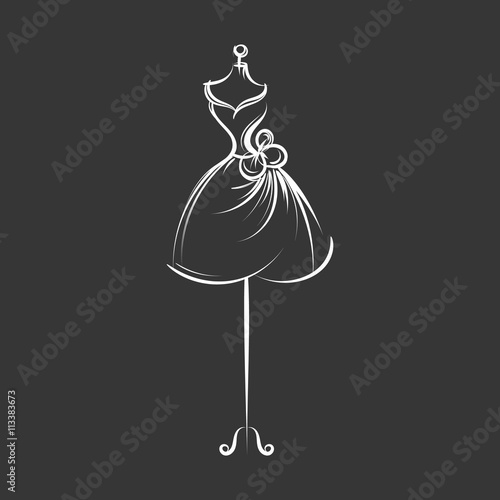 dummy dress hand drawing illustration vector