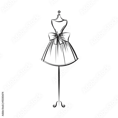 dummy dress hand drawing illustration vector
