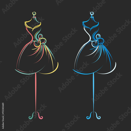 dummy dress hand drawing illustration vector