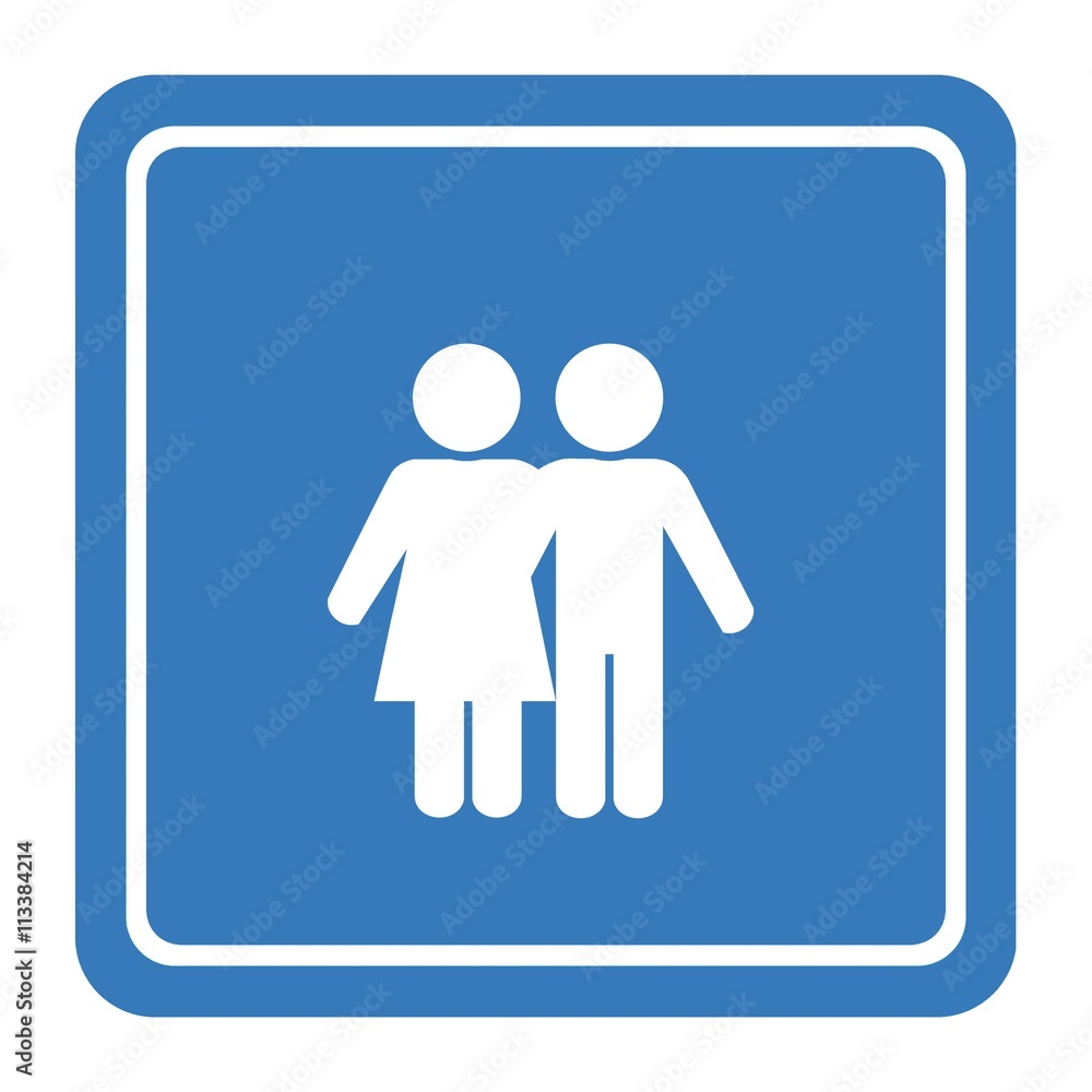 Couple dans un panneau